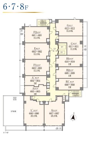 6・7・8F平面配置図